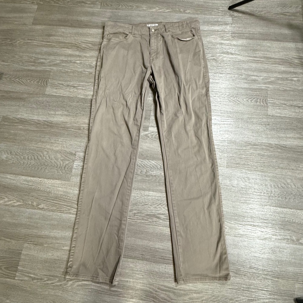 Peter Millar Mens 36 Khaki Tan Five Pocket Twill Pants Straight Leg Cotton Blend